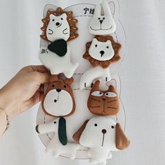 森系布艺充棉卡通配件DIY可爱小狗刺猬大象动物胸针服装发饰辅料