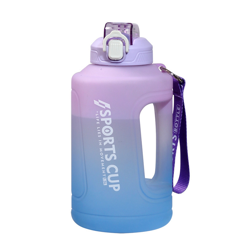 1.5L de gran capacidad tonelada barril portátil hervidor de agua con escala gimnasio taza fitness escala botella de agua Internet celebridad taza