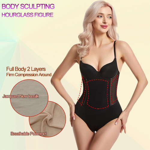 Cross-border enhanced version of the body shaping garment with steel ring bra jumpsuit with 7 steel bones for postpartum buttocks lifting and tummy tightening corset