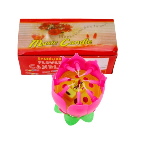 Manufacturer wholesale electronic lotus birthday music candle party cake will bloom single layer small english lotus candle