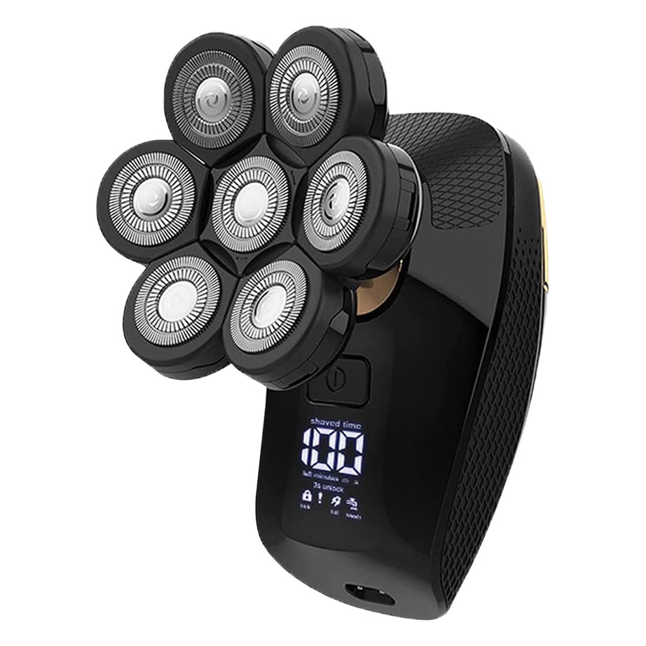 Cross-border 7D máquina de afeitar eléctrica calva de autoservicio cortapelos recargable de afeitar cuchillo de la barba de los hombres cabeza de afeitar portátil