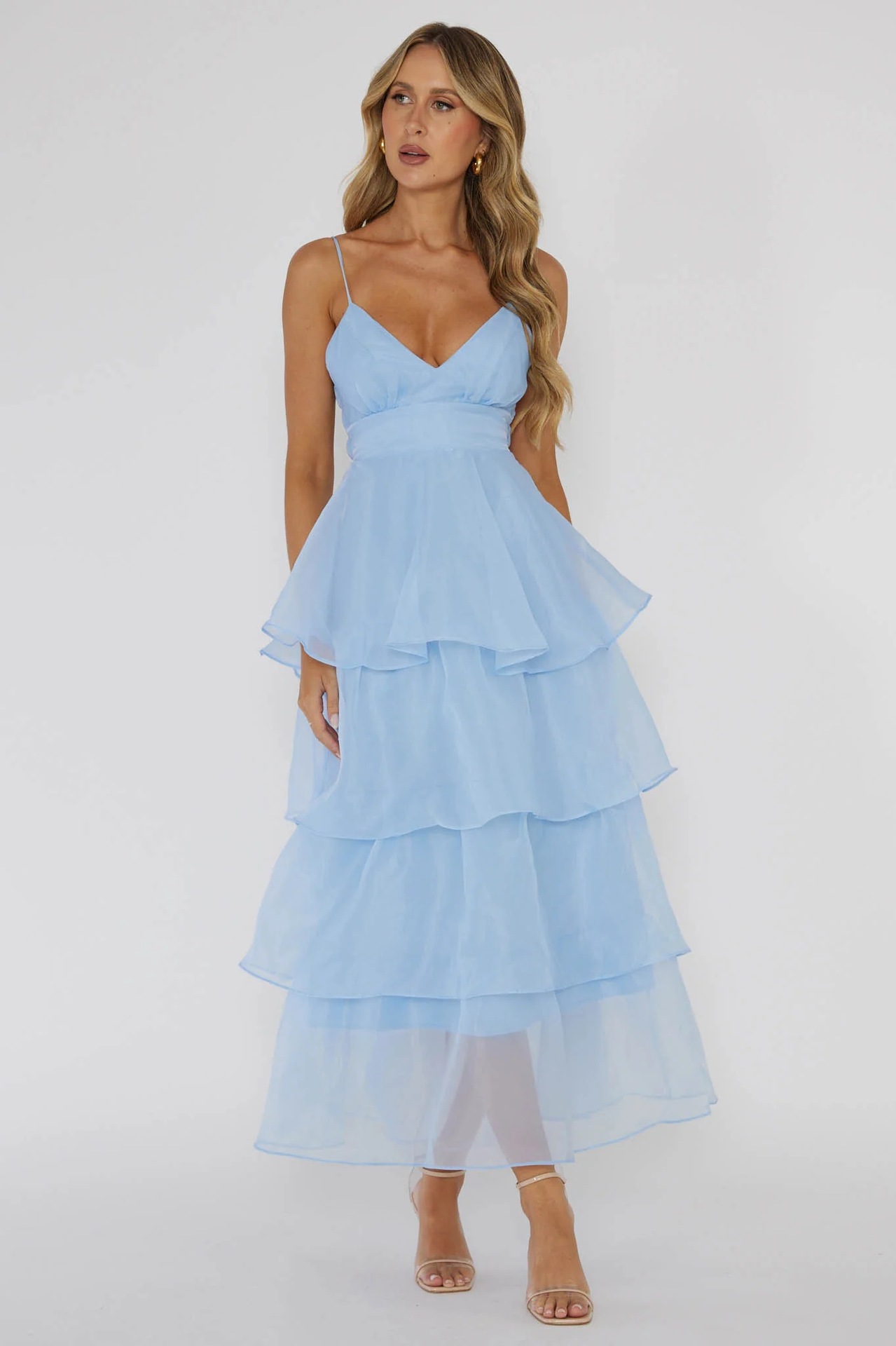 Women's Clothing Organza Deep V Backless Suspender Dress Casual Holiday Fairy Dress_voghion.com