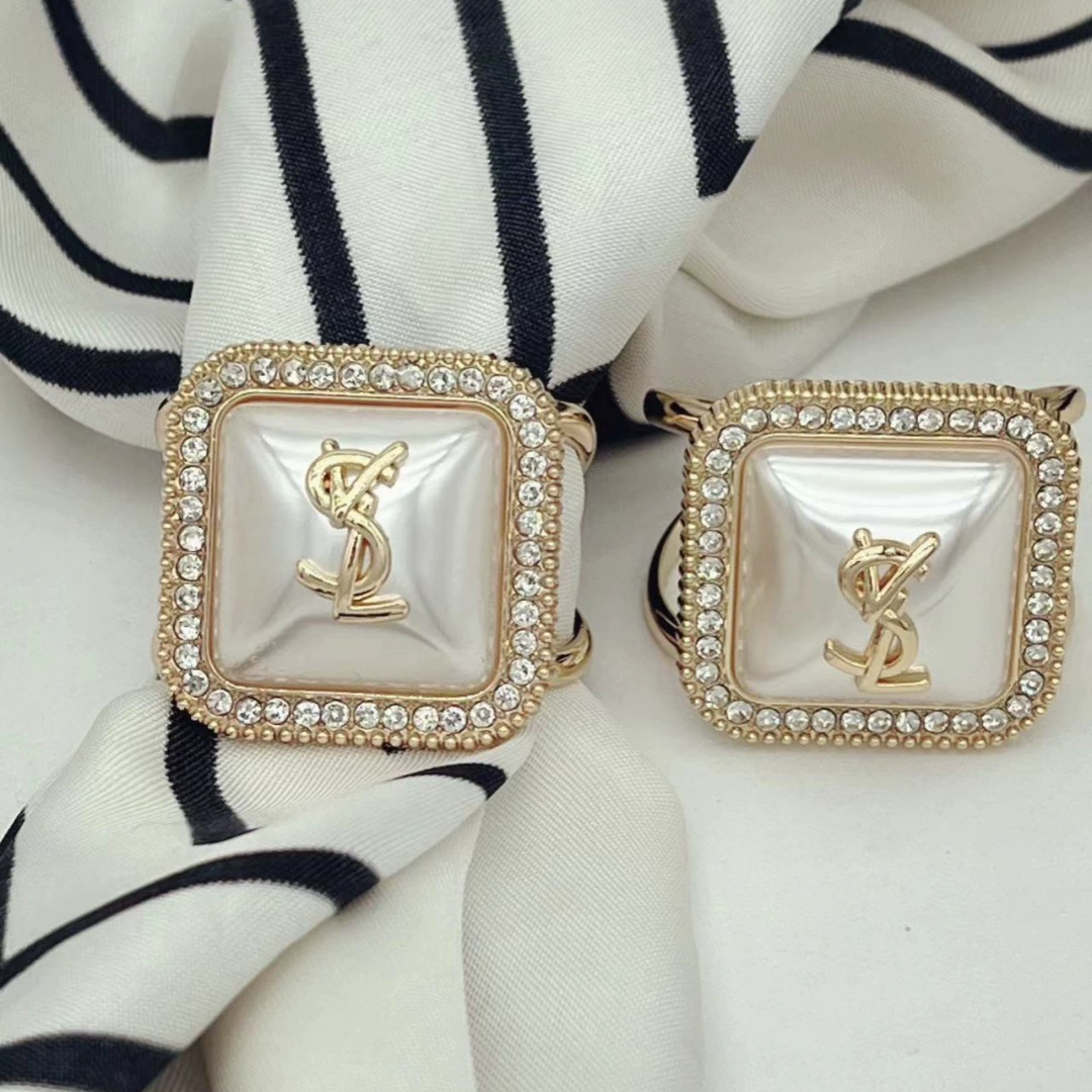 Square high-end belt from pearl, buckle, scarf, accessory, high-quality style