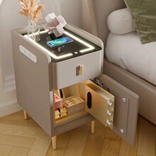 超窄小型智能床头柜带保险箱新品多功能床头柜无线充电 USB接口