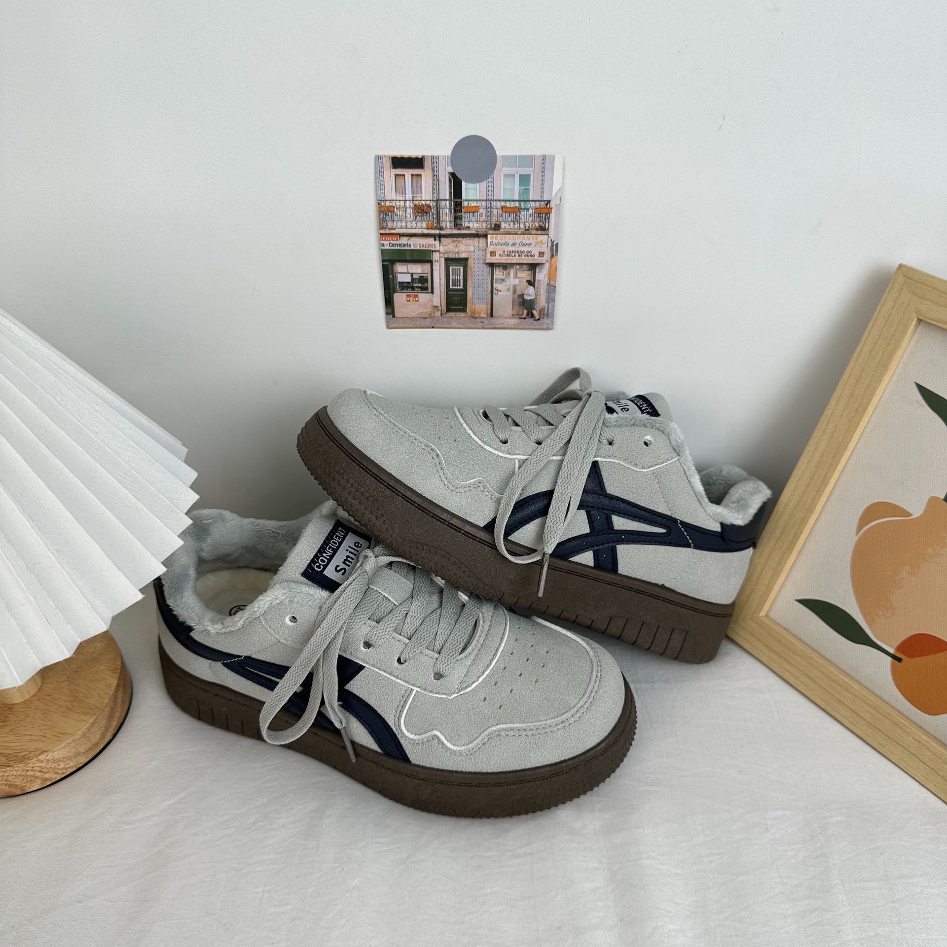 Yuanbo 2025 invierno nuevos zapatos de algodón ropa exterior de mujer más zapatillas de terciopelo versión coreana de zapatos de mujer cálidos casuales de todo fósforo image 8