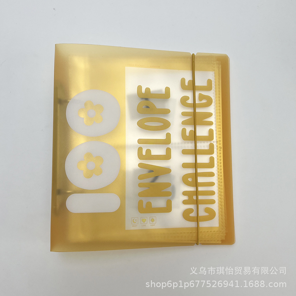 Nuevo Desafío de Ahorro de 100 sobres transfronterizos Cubierta de carpeta A5 personalizada pequeño clip de sobre Carpeta de ahorro