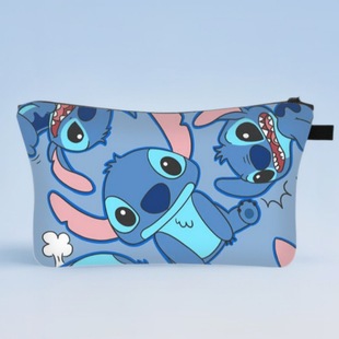 2025 New Stitch Cute Children's Cartoon Toiletries Bag Student Cosmetic Bag Polyester Storage Bag Cross-Border Wholesale