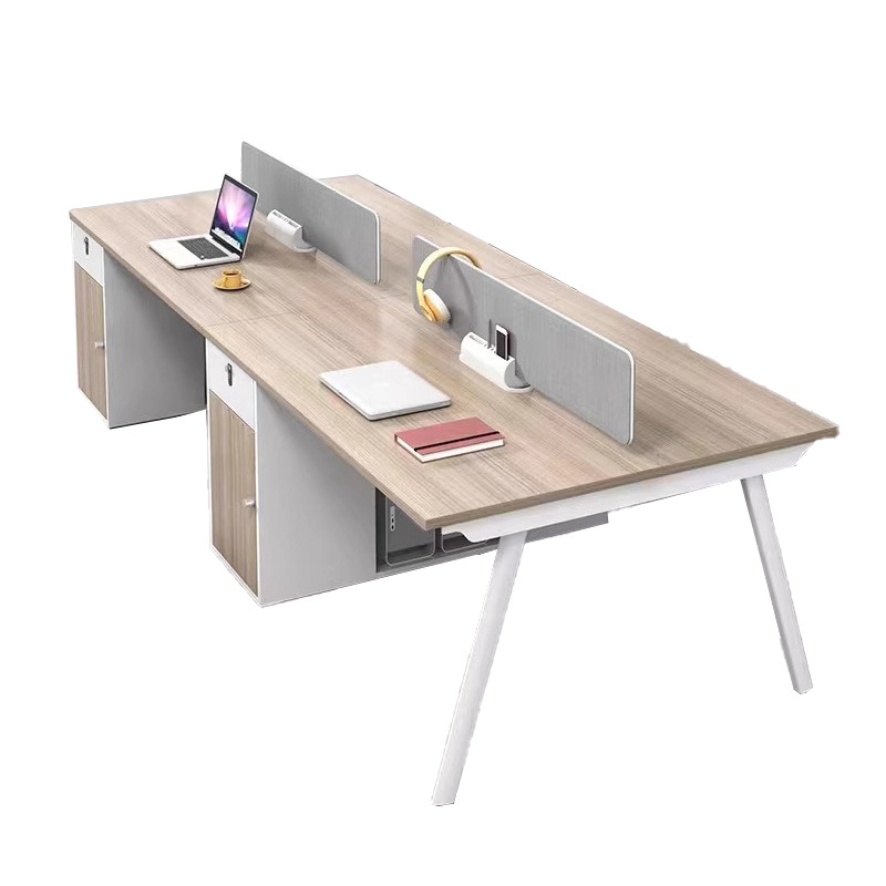Mesa de oficina simple, mesa de oficina moderna, mesa de oficina de cuatro personas, muebles de oficina, mesa y silla al por mayor.
