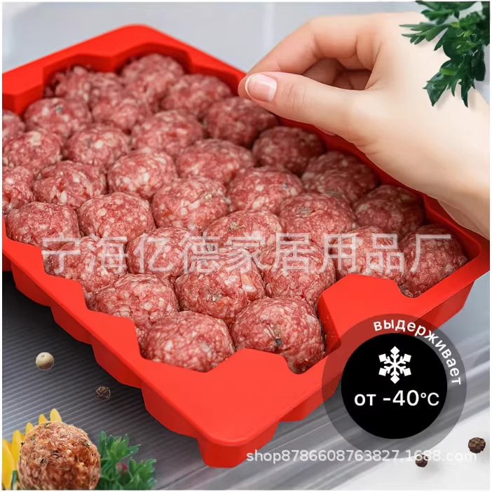 Silicone Hexagonal Meatball Mold, Cold-Resistant -40 ℃   Household Quick-Frozen Meat Patty Burger Mold Baking Tools