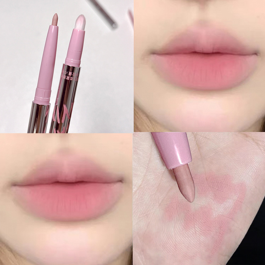 Cappuvini delineador de labios de doble cabeza mate mate sujetando maquillaje en forma de labios gancho delineador rojo maquillaje lápiz labial lápiz labial