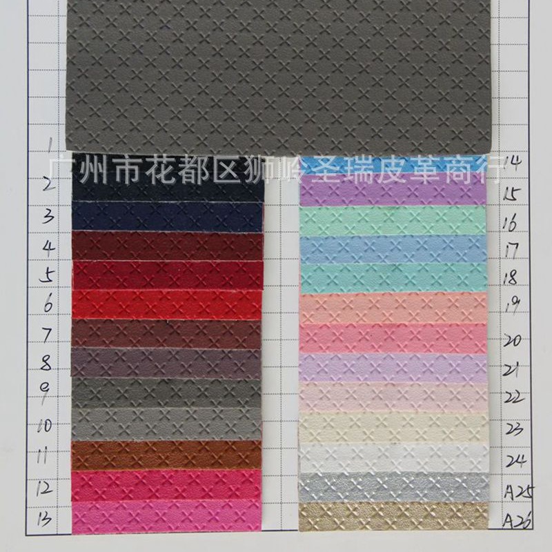 厂家低价共应PVC人造革面料 箱包手袋编织纹皮革 SR-1003
