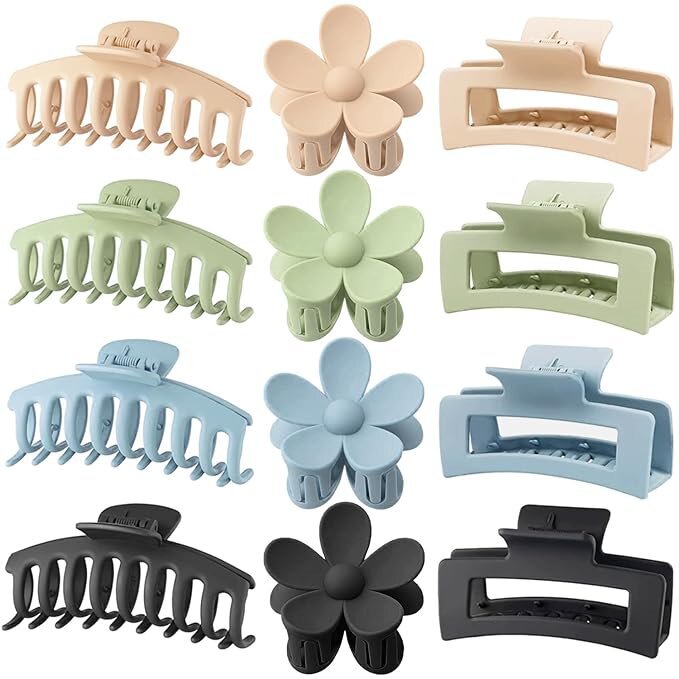 Amazon estilo explosivo juego de pinzas de agarre grande sin dejar rastro de la parte posterior de la cabeza clip de garra esmerilado clip de tiburón rectangular accesorios para el cabello al por mayor