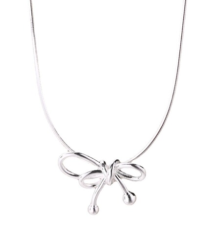 Butterfly Knot Pendant Necklace for Women  New Unique Light Luxury High-End Knitwear Chain Clavicle Chain