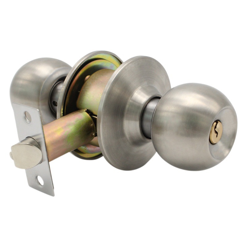 Cerradura esférica de acero inoxidable 304 para puertas interiores, cerradura para puerta de baño BK, fácil de instalar, cerradura de bola simple, cerradura para puerta de habitación.