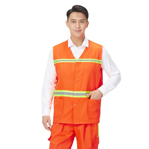 Men's and women's anti-static work clothes with double reflective strips, sanitation decoration, outdoor fishing vests, vests, cleaning and cleaning uniforms