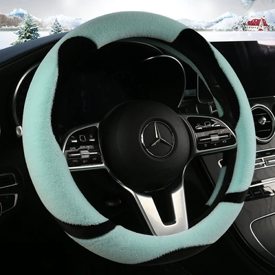 Men and Women, Non-Slip — Steering wheel cover - a0032-round-mint-green-38cm