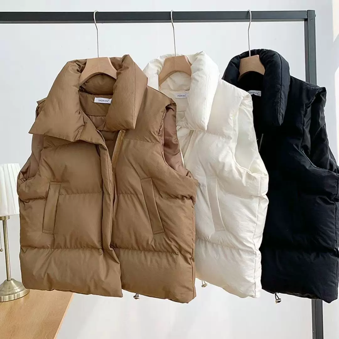 广州十三行平湖白鸭绒女士羽绒服马甲背心韩系冬季女装外套女批发