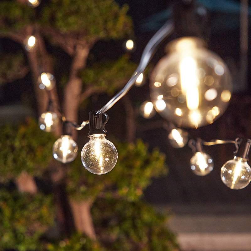 Guirnalda de Luces Solares LED G40, Listas para Usar en Exteriores, para Tiendas de Campaña, Patios, Jardines, Luces de Navidad