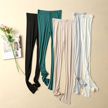 真丝桑蚕丝针织九分裤打底裤小脚口修身大码透气薄款夏季新款女士