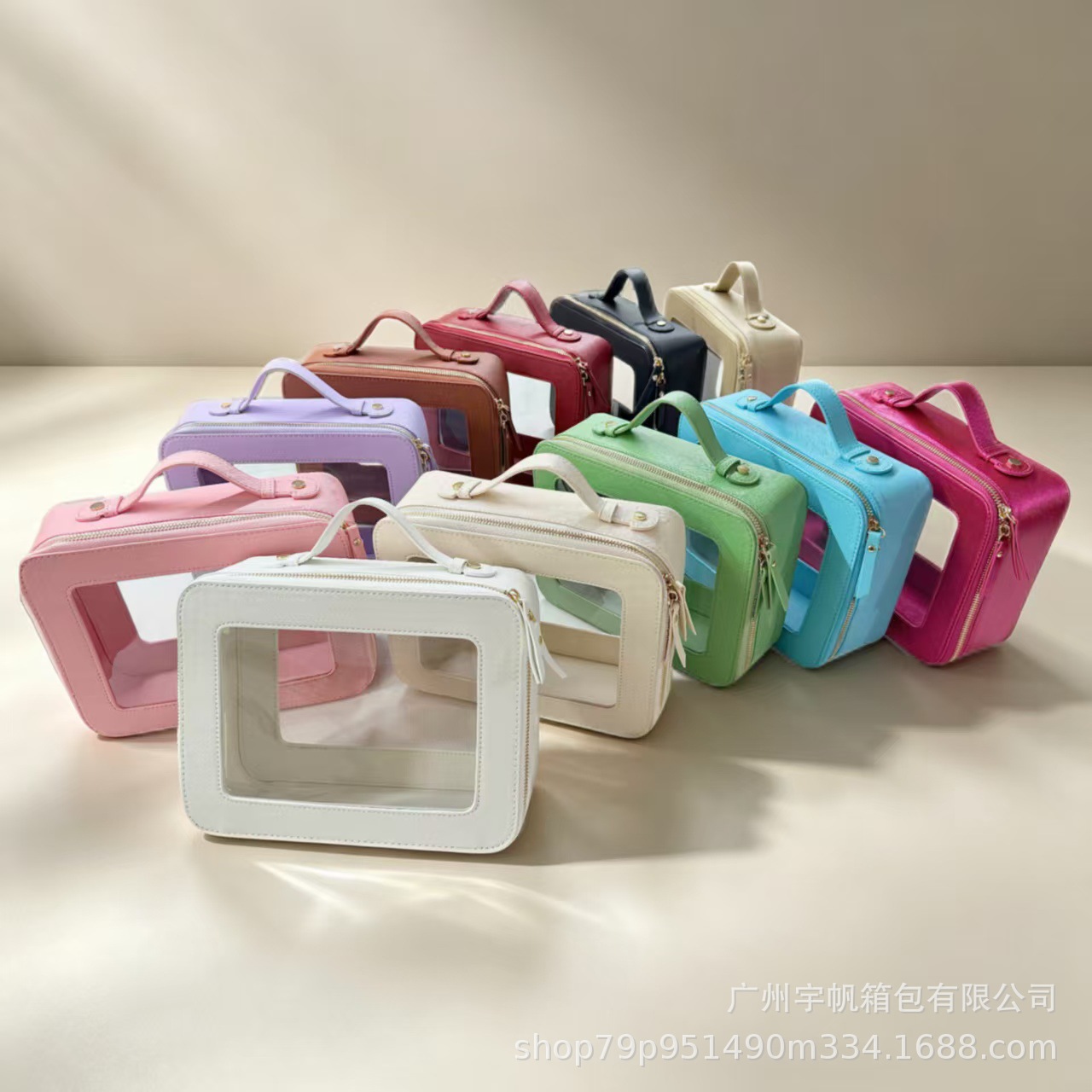 Cross-Border New Style Portable Mahjong Bag, Large Capacity, Cross-Pattern, Transparent, Waterproof, Stain-Resistant, High-End, Simple Storage Makeup Bag