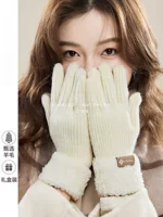 Woolen gloves, winter universal warm knitted set, Korean style, Birthday gift