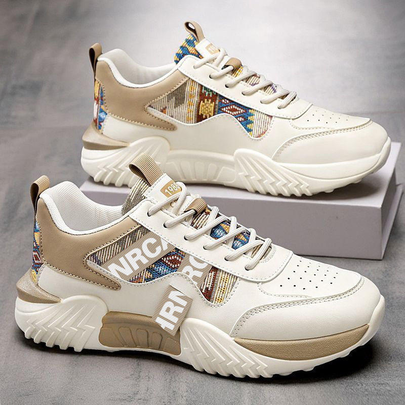 Giày thể thao nam sneaker trắng kiểu mới, giày casual thời trang cho thanh niên, đế dày gót thấp — Màu kaki, Màu xanh dương, màu đỏ chi tiết 23