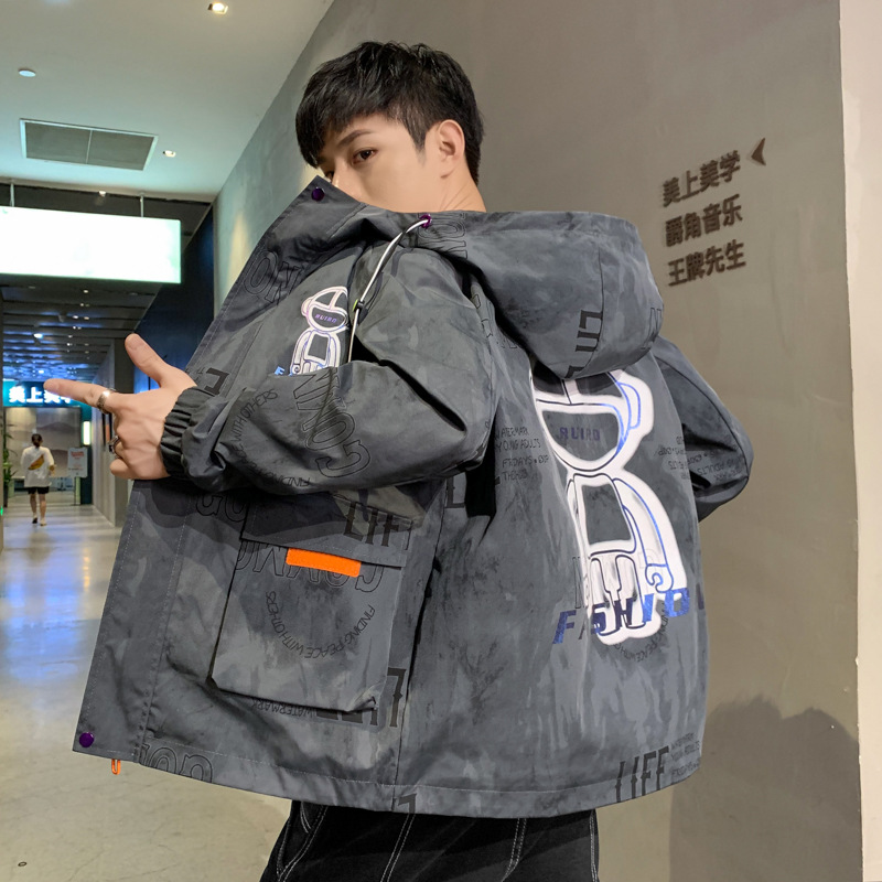 cket Men S Spring New Loose All Match Clothes Trendy Brand Autumn And Winter Boys Trend Stitching Stand Collar_voghion.com