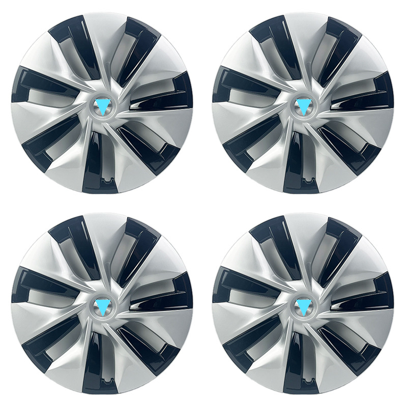 Tesla – Hub cover Cover 19 inch - 19y-old-edged-black-silver-set-of-4