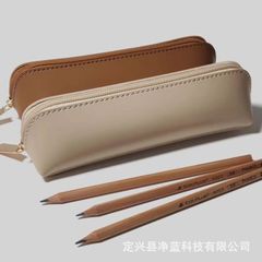 純色牛革pu中学生ネット赤文房具袋厚手文芸女子高校生大容量鉛筆マントー筆袋