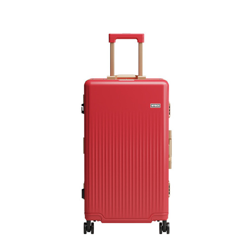 MYBOX 26-inch Women's Aluminum Frame Rolling Suitcase, Small and Lightweight Carry-on Luggage Password Box Travel Suitcase for Men