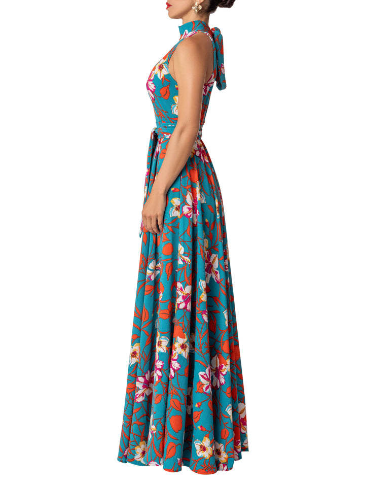 Femmes Robe Régulière Décontractée Vacances Dos Nu Impression Sans Manches Fleur Maxi Longue Robe Du Quotidien display picture 3