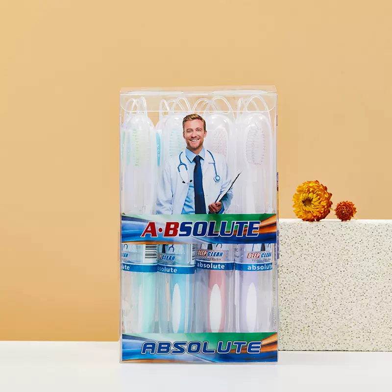 12支装牙刷大头高密独立盒装4色高级软毛旅行套装成人家用牙刷