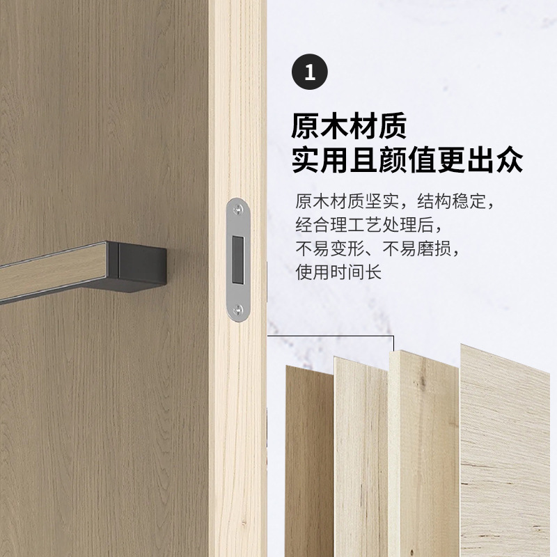 原木无漆门酒店房间门工程门家用卧室木门隔音卧室门实木门套装门|undefined