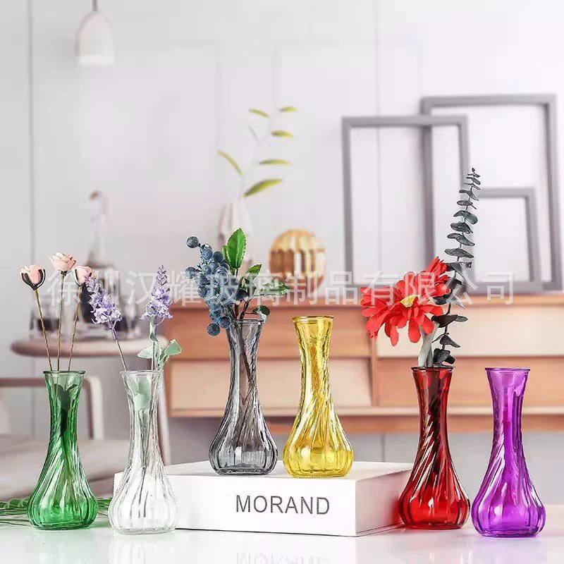 Прозрачная стеклянная ваза маленький рот ваза с гидропонным растительным контейнером маленькая ваза сушеная ваза цветочная композиция для гостиной украшения