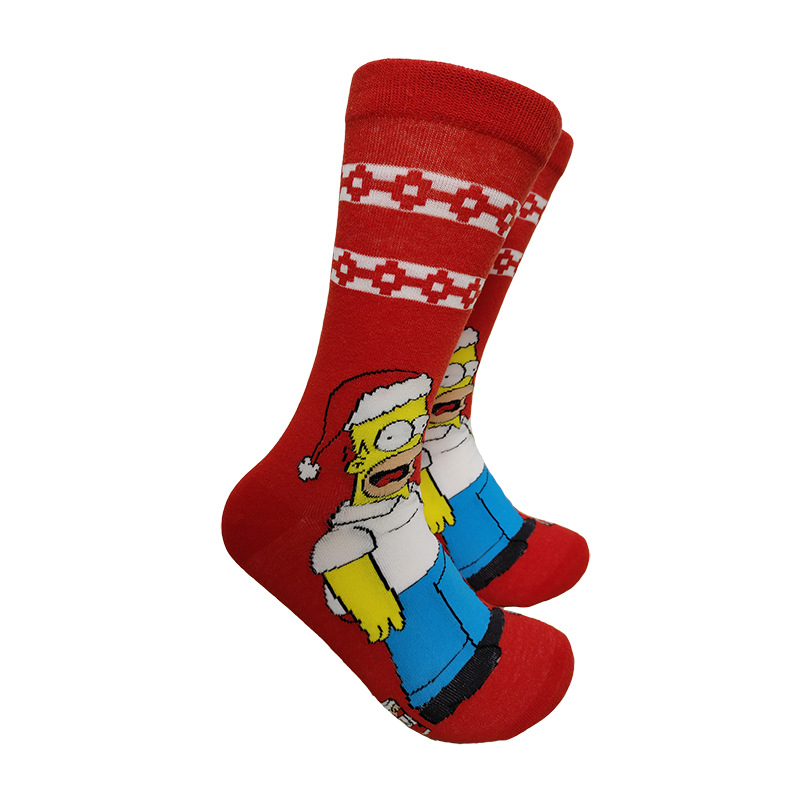 Calcetines de moda de dibujos animados de suministro de punto transfronterizo su Yu esponja bebé película hombres y mujeres calcetines de media pantorrilla