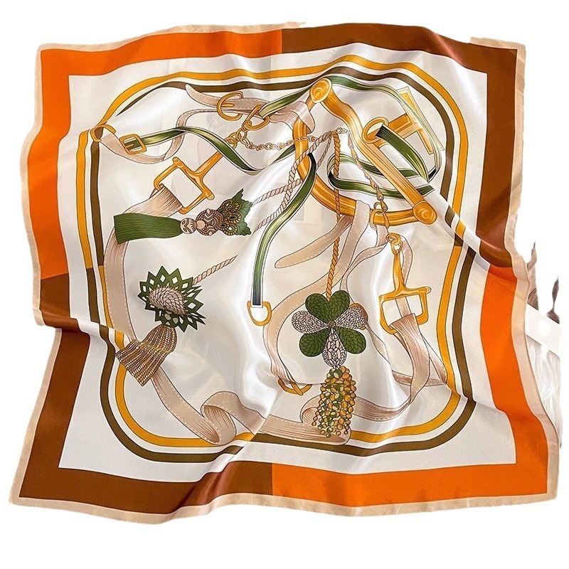 Moda bufandas de seda 70cm viajes pequeños accesorios de aire acondicionado de verano bufandas de seda satin bufandas flotantes