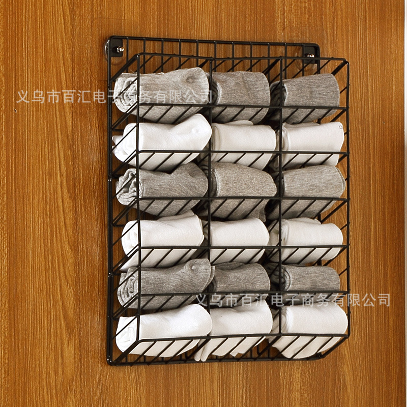 18 그리드 블랙 양말 랙