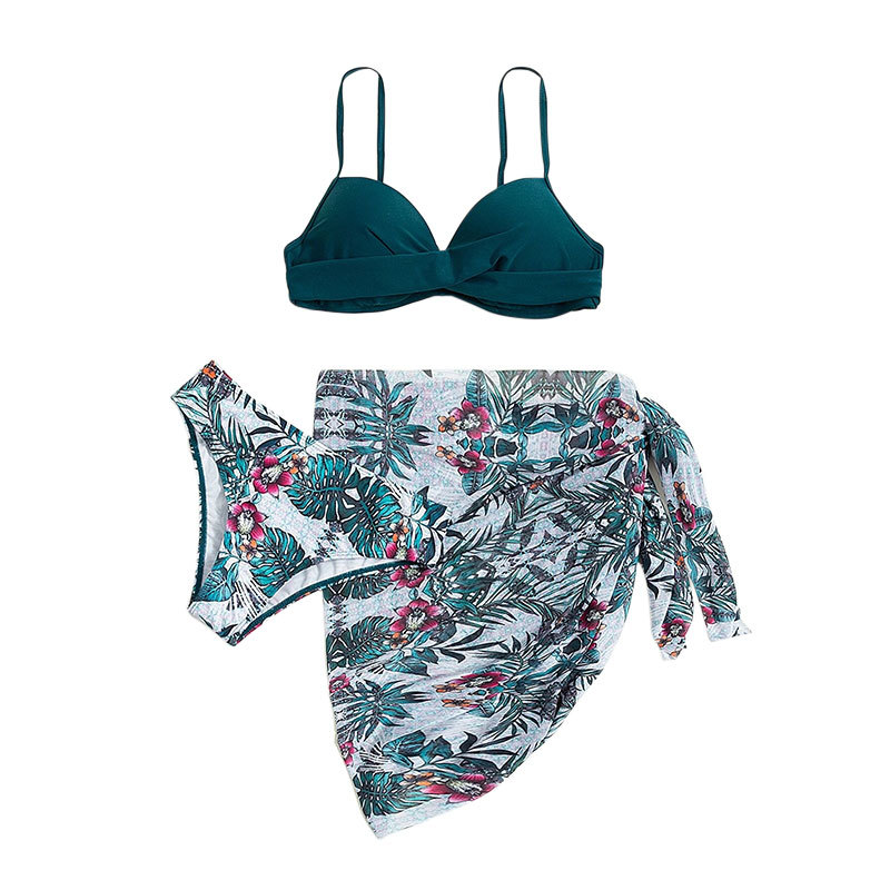 Bikiny 2023 Nové sexy tištěné rozdělené třídílné plavky s vysokým pasem, plážová sukně, bikiny_voghion.com