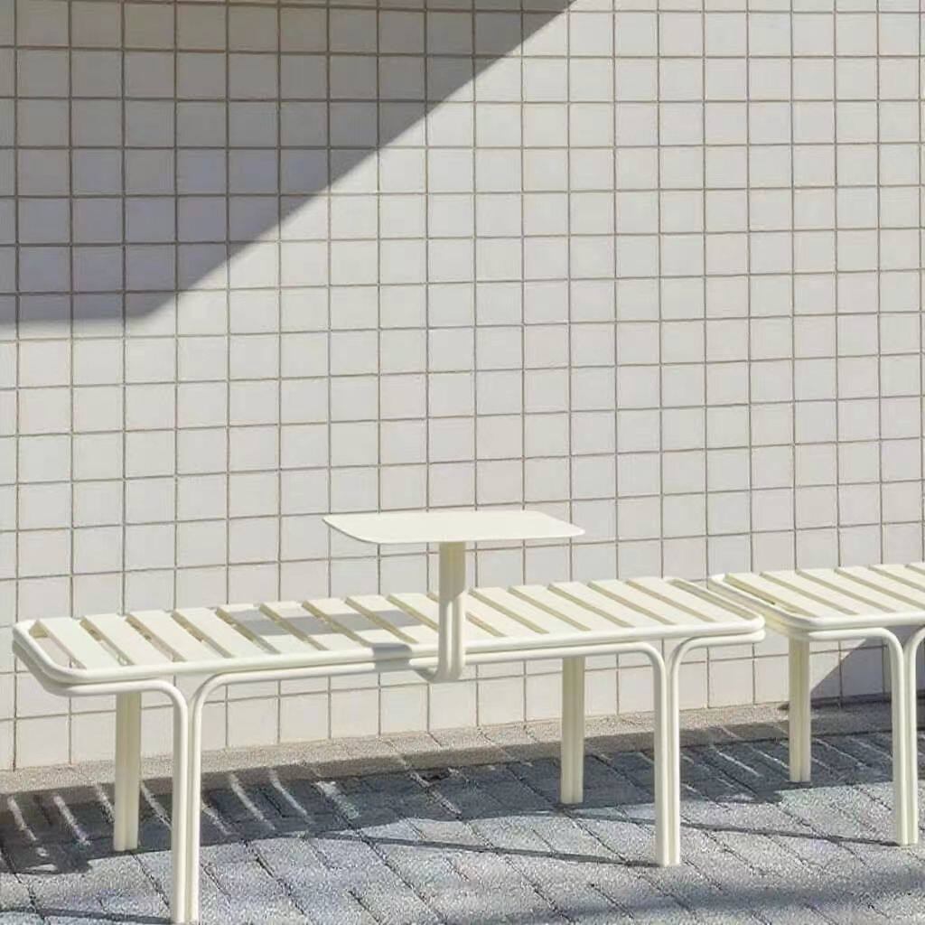 Trendy outdoor table and chair set, ins outdoor table and chairs for courtyard, garden, villa, long table for terrace, outdoor homestay, long bench