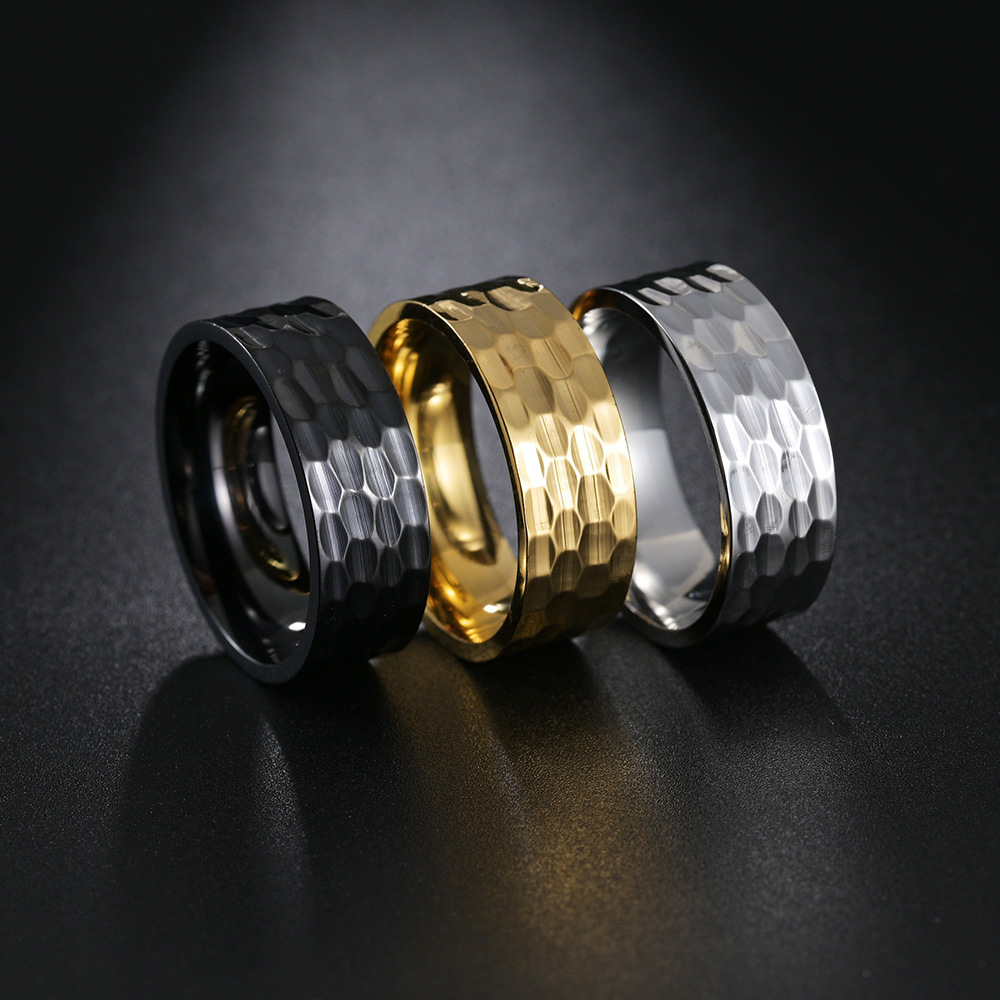 13g Weight PVD Coated Gold Plating Process Gold Plated Plating Material Fashion Solid Color 304 Stainless Steel Plating Gold Plated PVD Coated Unisex Rings Men Band Rings