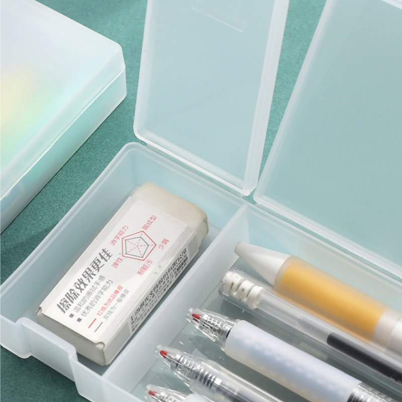 小学生透明フロスト文房具ケースシンプルins鉛筆ケースプラスチック多機能収納ペンケース印刷可能ロゴ|undefined