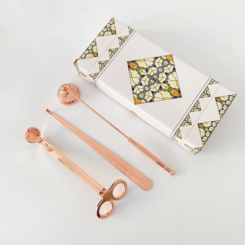 Conjunto de herramientas para velas de aromaterapia - Diseño moderno simple, incluye cortador de vela de acero inoxidable, extintor de vela y encendedor, venta al por mayor