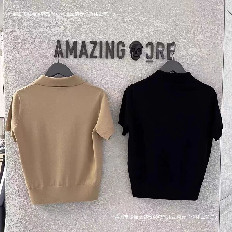 Golf Clothing Ladies 25 New Stretch Knitted Short Sleeve Shorts Set Lapel T-Shirt Drawstring Shorts All-Match