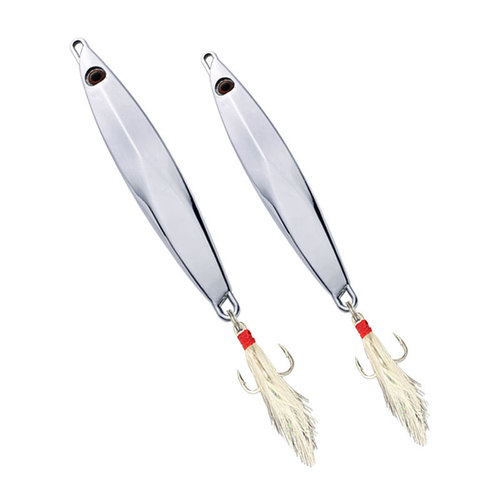 Luya bait long-range deep sea slow-shaking iron plate lead fish 20g-120g zinc alloy feather three hook mackerel cod bait