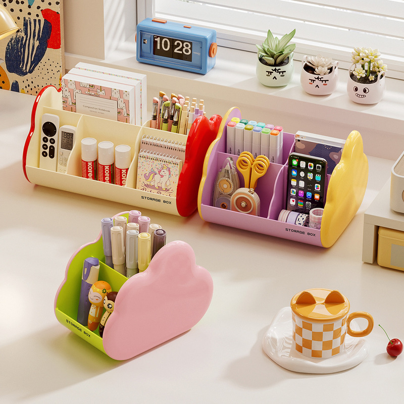 New Cloud-Shaped Desktop Storage Box for Student Dormitory, Stationery Pen Holder, Cosmetics Organizer, Desktop Storage Box New Cloud-Shaped Desktop Storage Box for Student Dormitory, Stationery Pen Holder, Cosmetics Organizer, Desktop Storage Box