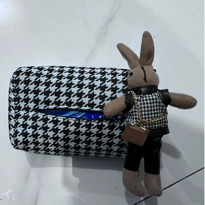 Car Interior, Car tissue box/set - houndstooth-tissue-box-long-eared-rabbit-houndstooth-clothes