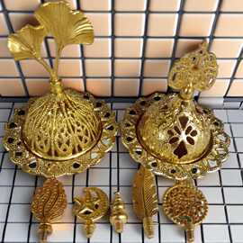 【源头厂家】跨境金色镂空中东阿拉伯小香炉金属香薰炉塔香檀香炉