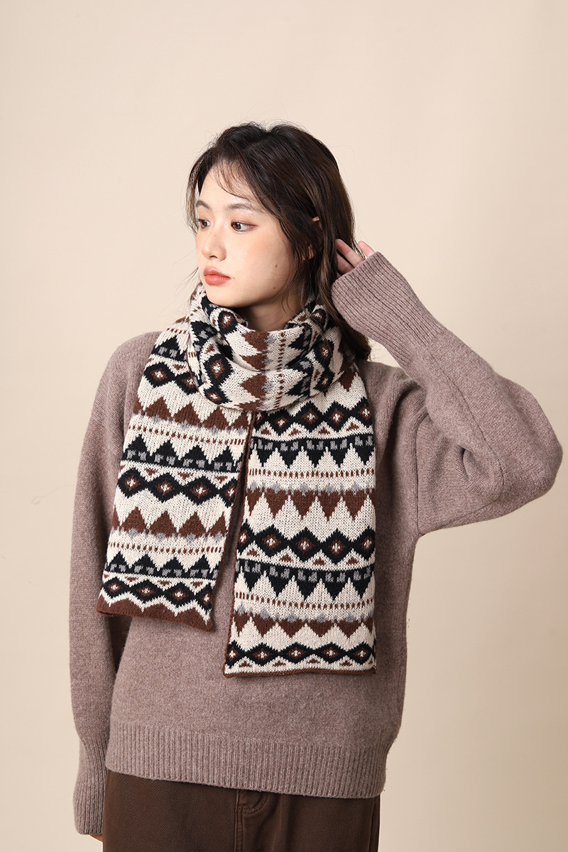 Sciarpa femminile in lana boema ispessita migliorata, stile etnico Xizang, sciarpa autunnale e invernale_voghion.com