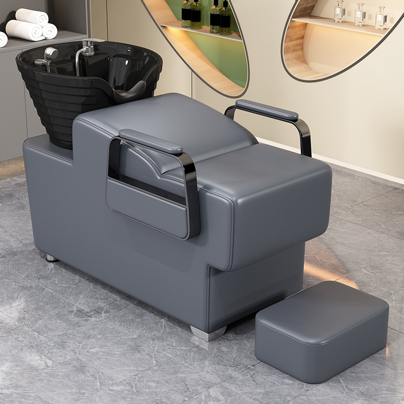 Fabricantes de camas de champú spot Peluquería minimalista moderna Peluquería medio cama de descarga de cama reclinable