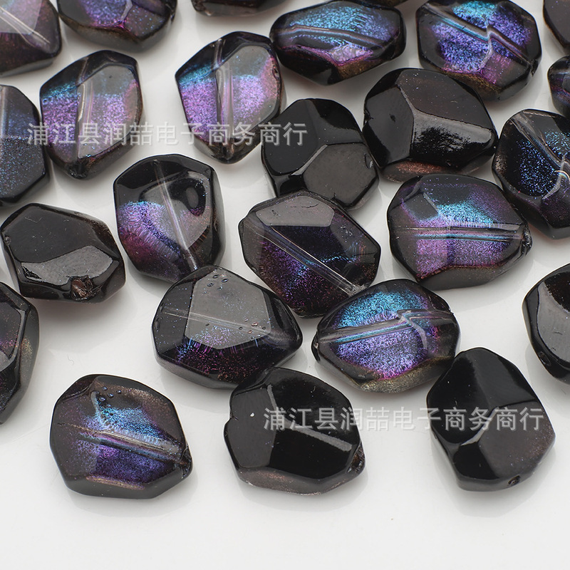 欧美异形水晶散珠 玻璃珠 烤漆散珠 菱形石头珠 DIY手链项链材料|undefined